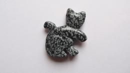 Pendentif chat obsidienne flocon neige