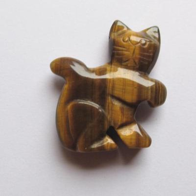 Pendentif chat oeil de tigre