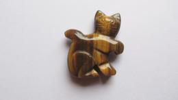 Pendentif chat oeil de tigre