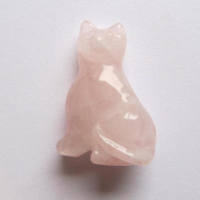 Figurine chat quartz rose
