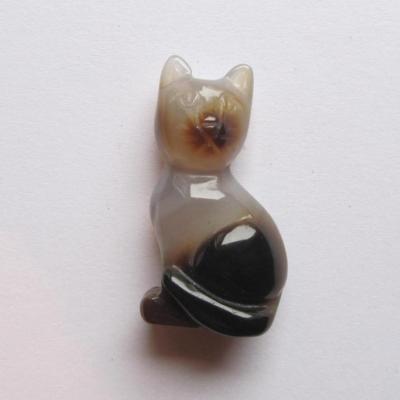 Figurine chat agate
