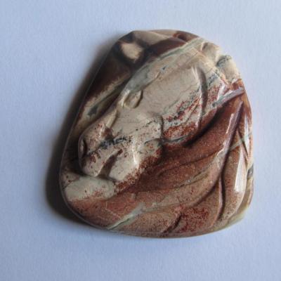 Pendentif cheval jaspe rouge