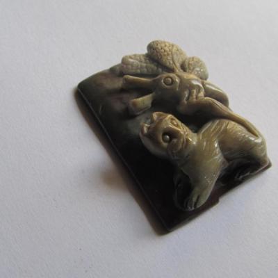 Pendentif chat jaspe mookaite