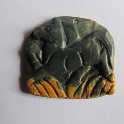 Pendentif cheval jaspe picasso