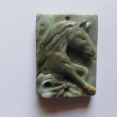 Pendentif cheval jaspe océan