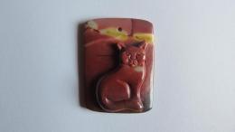 Pendentif chat jaspe rouge