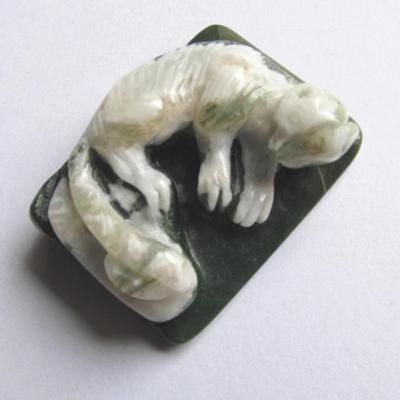 Pendentif furet agate mousse