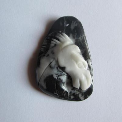 Pendentif cheval jaspe zèbre