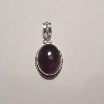 Pendentif améthyst, argenté