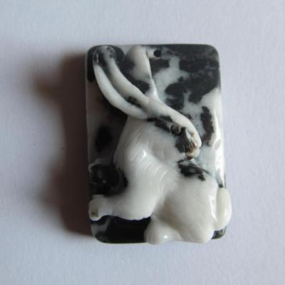Pendentif lapin jaspe zèbre