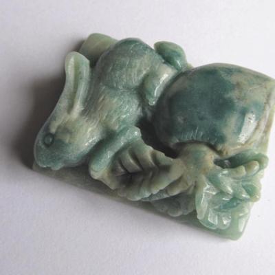 Pendentif lapin jaspe océan