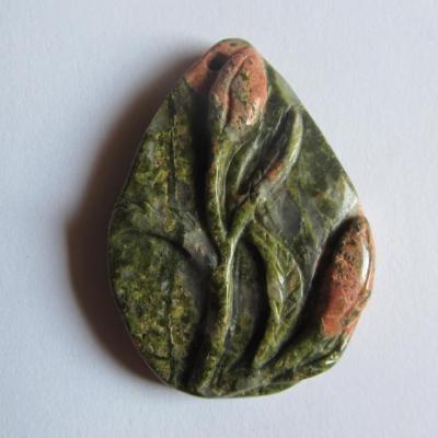 Pendentif fleur unakite