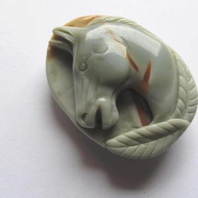 Pendentif cheval jaspe océan