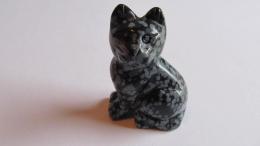Figurine chat obsidienne